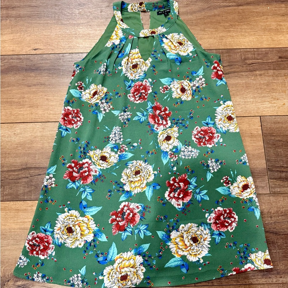 As U Wish Green Floral Dress Size Medium